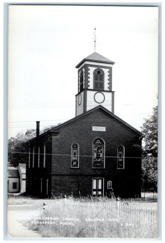 View Of Methodist Church Searsport Maine ME Unposted Vintage RPPC Photo Postcard