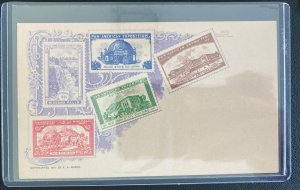 Rare Ten Pan American Exposition Stamp On Stamp Postcards Complete Set Mint