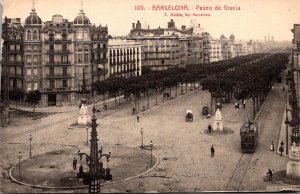 Spain Barcelona Paseo de Gracia Trolley