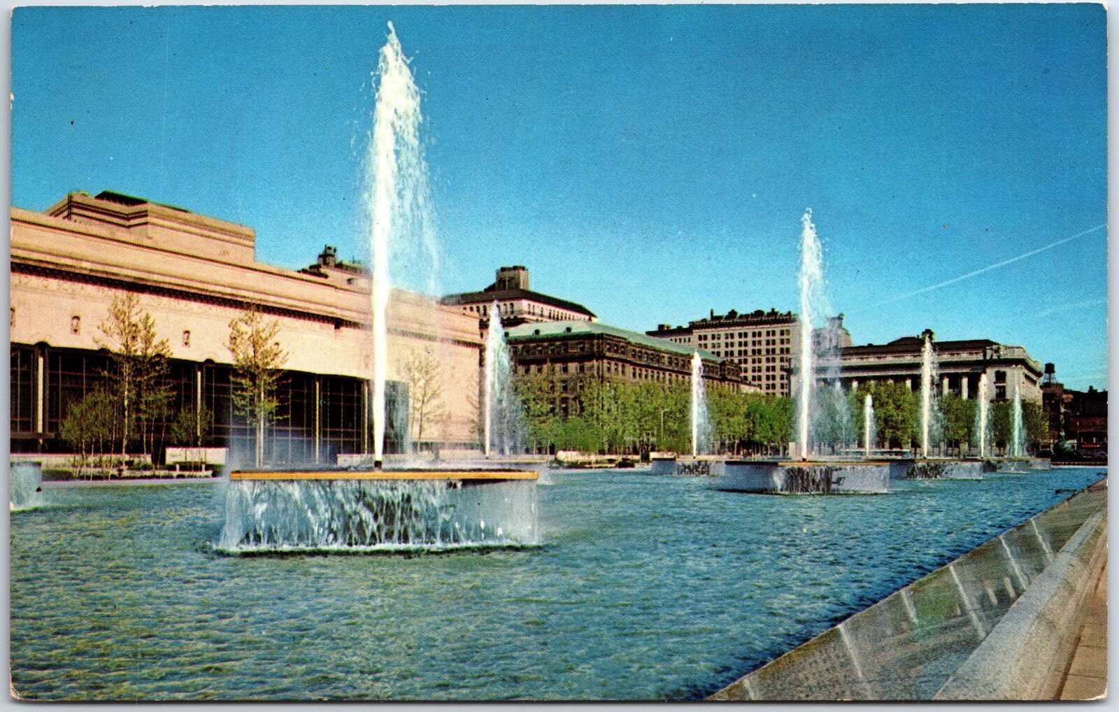 Vintage Postcard Water Fountains at Cleveland's Public Convention