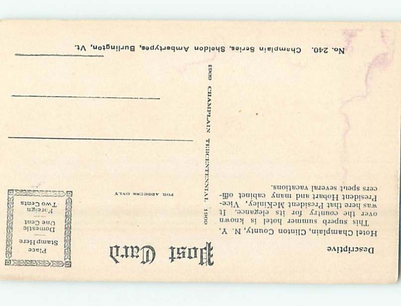 Divided-Back CHAMPLAIN HOTEL Plattsburgh New York NY H1461