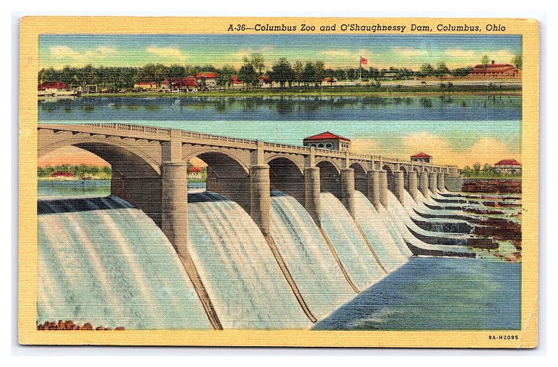 Columbus Zoo & O'Shaughnessy Dam Columbus Ohio Postcard 