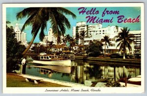 Hotels Along Collins Ave From Indian Creek, Miami Beach, Florida, 1965 Postcard