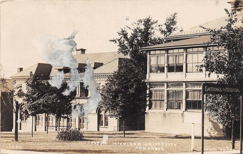 D22/ Ann Arbor Michigan Mi Real Photo RPPC Postcard 1910 University Hospital