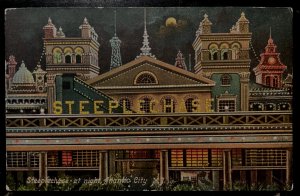 Vintage Postcard 1911 Steeplechase Pier, Night, Atlantic City, New Jersey (NJ)