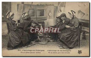 Old Postcard Folklore Domestically Marchois L & # 39epluchage chestnuts