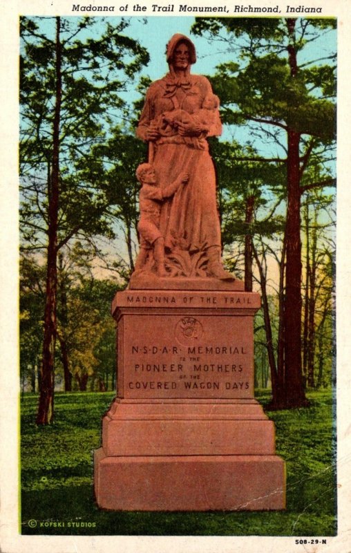 Indiana Richmond Madonna Of The Trail Monument 1949