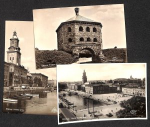 Lot of 3 real photo postcards 1930s Sweden Göteborg 