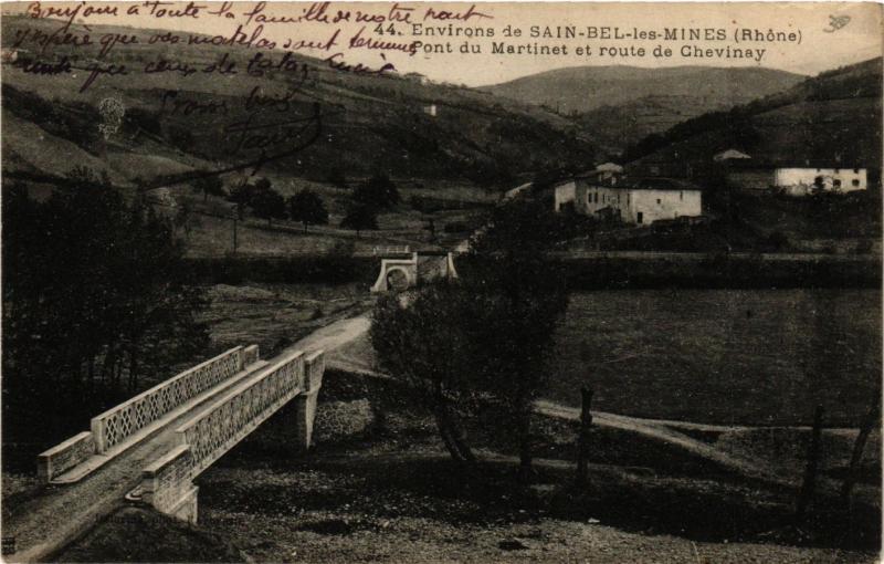 CPA Environs de Sain Bel les Mines Pont du Martinet et route de Chevi (572766)