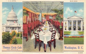 Linen Postcard Thomas Circle Cafe in Washington D.C.~128919