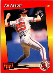 1992 Donruss Baseball Card Jim Abbott California Angels sk6158