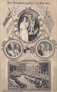 L039 Germany at the wedding ceremony 1913 royalty postcard