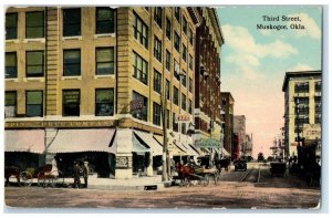 c1910's Third Street Drug Company Cafe Muskogee Oklahoma OK Antique Postcard