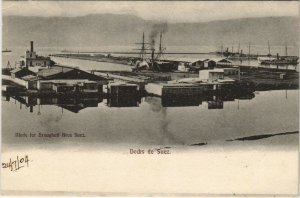 PC EGYPT, DOCKS DE SUEZ, Vintage Postcard (b39386)