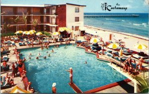 Vtg 1960s The Castaways Hotel Swimming Pool Miami Beach Florida FL Postcard