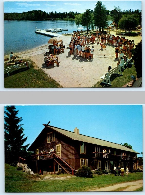 2 Postcards ROTHBURY, MI "Turtle Races" JACK & JILL DUDE RANCH