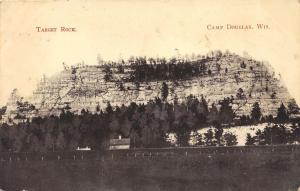 Camp Douglas Wisconsin~Target Rock~House at Bottom~1908 B&W Postcard