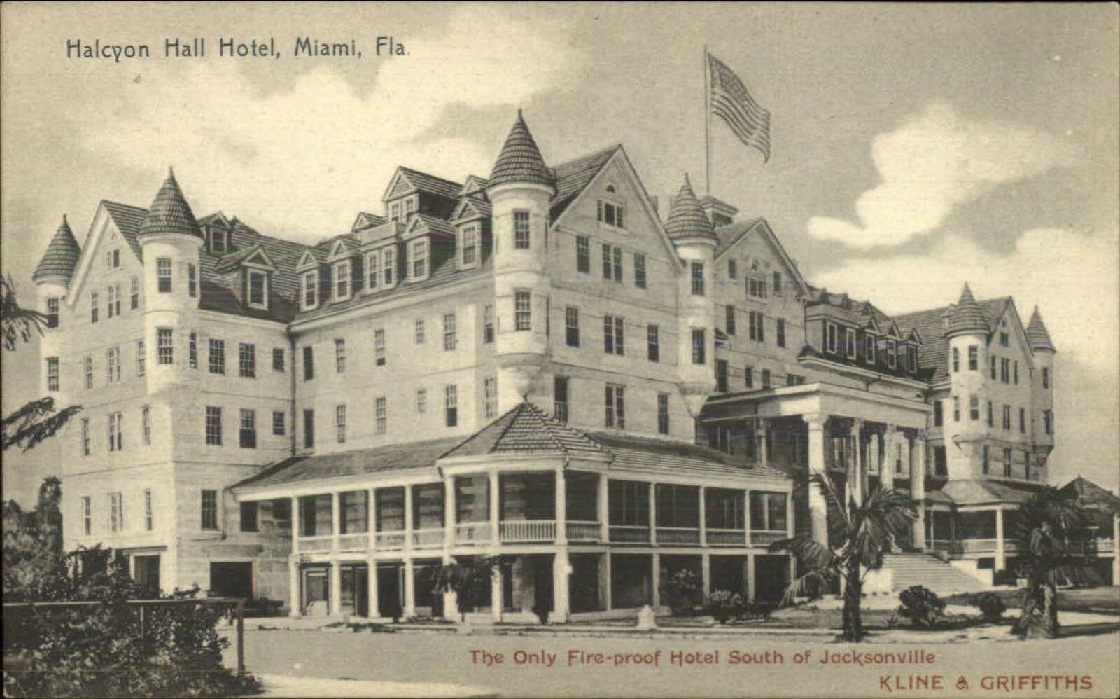 Miami FL Halcyon Hall Hotel c1910 Rotograph Postcard | United States ...
