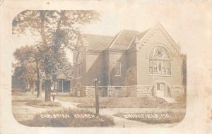 RPPC CHRISTIAN CHURCH BROOKFIELD MISSOURI REAL PHOTO POSTCARD 1908