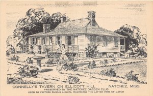 G64/ Natchez Mississippi Postcard c1940s Connelly's Tavern Ellicott Hill 1