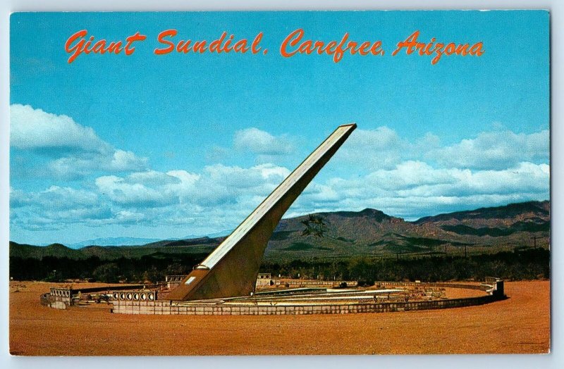 c1950 Giant Sundial Largest Sundial Sun-Country Living Carefree Arizona Postcard