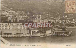 Old Postcard Monte Carlo Rock View taken