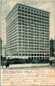 Vtg Postcard 1908 UDB Railway Exchange Building Chicago Ill.