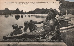 Vintage Postcard 1910's Versailles Water Bed The North Basin La Garonne France