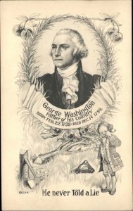 Vintage PC GEORGE WASHINGTON as Boy Crying PATRIOTIC AMERICAN HISTORY PC