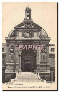 Paris Old Postcard Conservatory of Arts and crafts main entrance