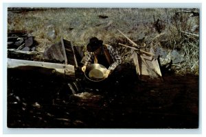 c1950's Panning Gold Mining Black Hills South Dakota SD Vintage Postcard