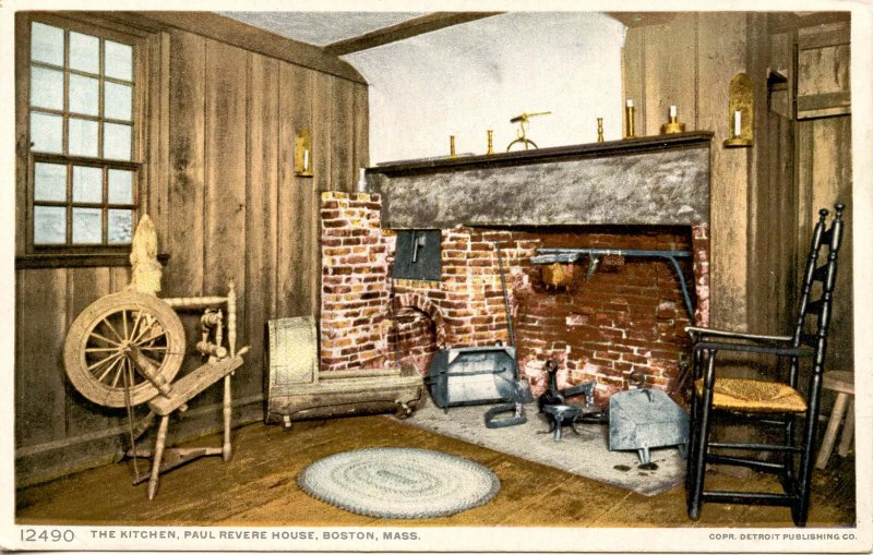 MA - Boston. Paul Revere House, Kitchen