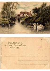 CPA AK Am Weiher Meissner & Buch Litho Serie 1189 (730492)