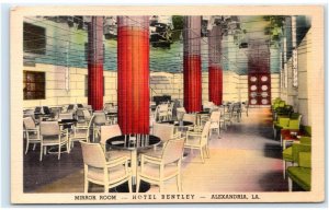 ALEXANDRIA, LA Louisiana ~ Roadside MIRROR ROOM Hotel Bentley 1948 Postcard