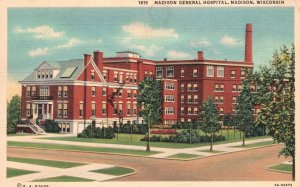 Vintage Postcard 1930's Madison General Hospital Medical Building Wisconsin WI