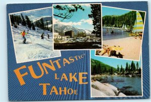 Lake Tahoe Summer Winter Vacation 1980s Vintage 4x6 Postcard B94