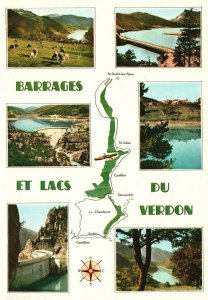 Postcard Paysages De France Barrages De Castillon Et De La Chaudanne Dam France