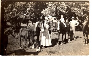 RPPC - A Family with their horses - c1915