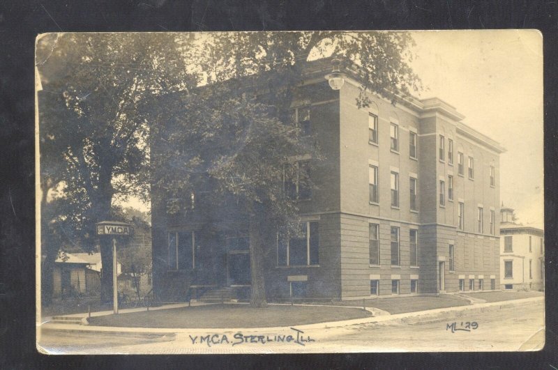 RPPC STERLING ILLINOIS YMCA BUILDING 1914 VINTAGE REAL PHOTO POSTCARD