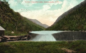 Vintage Postcard 1906 Lower Cascade Lakes Adirondacks New York Valentine & Sons