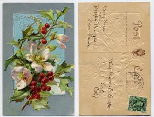 (119) Old postcard, Season's Greetings