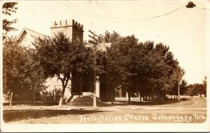 Real Photo Postcard Presbyterian Church in Gothenburg, Nebraska~137973