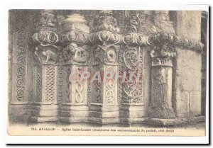 Avallon Postcard Ancient Church Saint Lazare (sculptures of the bases on the ...