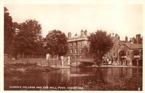 Queen's College and the Mill Pond Cambridge United Kingdom, Great Britain, En...