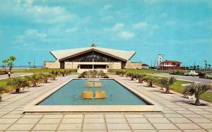 JACKSONVILLE BEACH, FL Florida    CITY AUDITORIUM~Fountains   Chrome Postcard