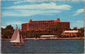 Vintage BERMUDA Postcard BERMUDIANA HOTEL Beach View 1969 Cancel & QEII Stamps