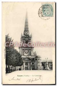 Old Postcard Lucon (Vendee) The Cathedral