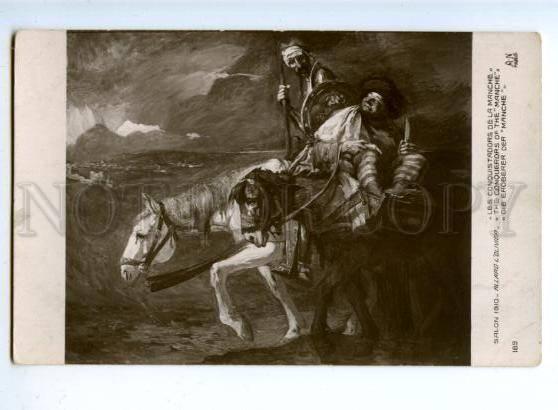 176074 DON QUIXOTE & Sancho Panza by L'OLIVIER old SALON 1910