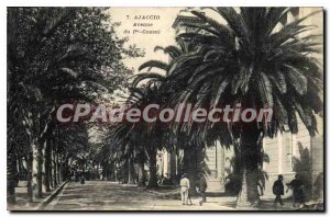 Postcard Old Ajacio Avenue Du Consul