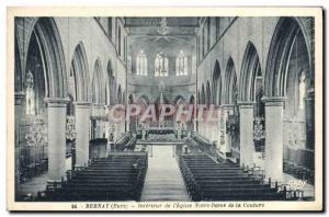 Old Postcard Interior of Bernay & # 39Eglise Notre Dame de la Couture